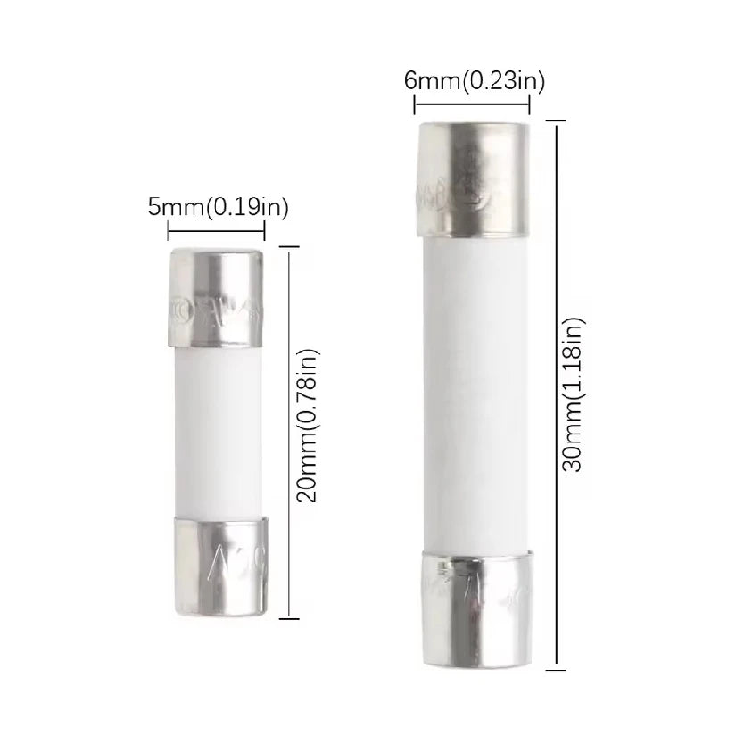 Ceramic Fuse 250V 5x20/6x30 MM 0.25 0.5 1 2 3 4 5 6 8 10 15 