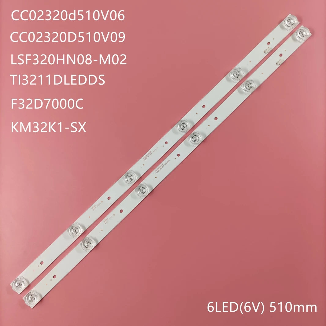 LED Backlight Strip for 32inch DEXP f32d7000c CC02320D510V09 CC02320D510V06 1410 32E20 2X6 6S1P 0D20 5.0