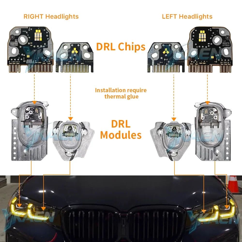 Angel Eye DRL LED Chips Boards For BMW X3 G01 X3M F97 X4 G02 X4M F98 LCI 2022-2024 Headlight Daytime Running