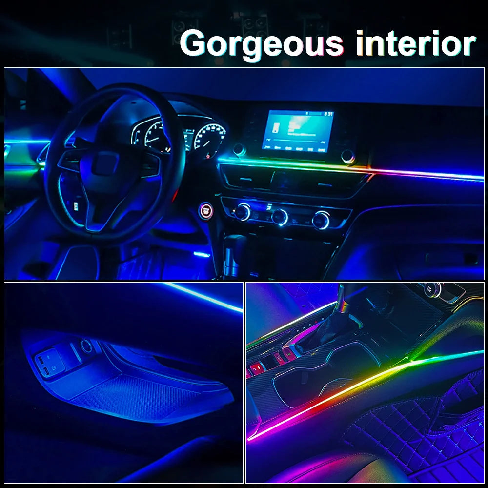 6/10/14/18/22 in 1 Led Car Ambient Lights RGB 213 64 Color A