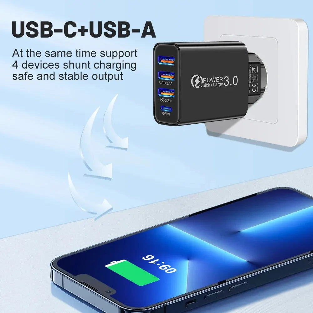 Total 20W Multi Port Wall Charger USB PD Adapter For Xiaomi 