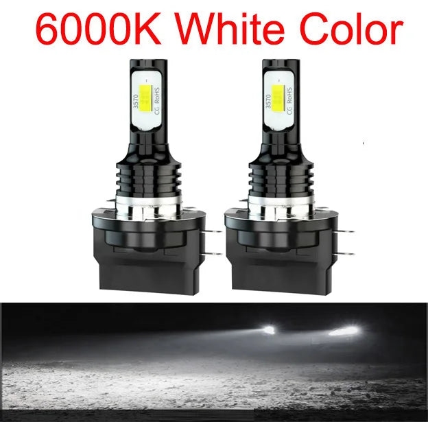 2Pcs H15 LED H11B Headlight Bulbs Canbus Error Free 6000K White 30000LM Car LED Headlamps High Beam DRL Driving Lamps 12V 24V