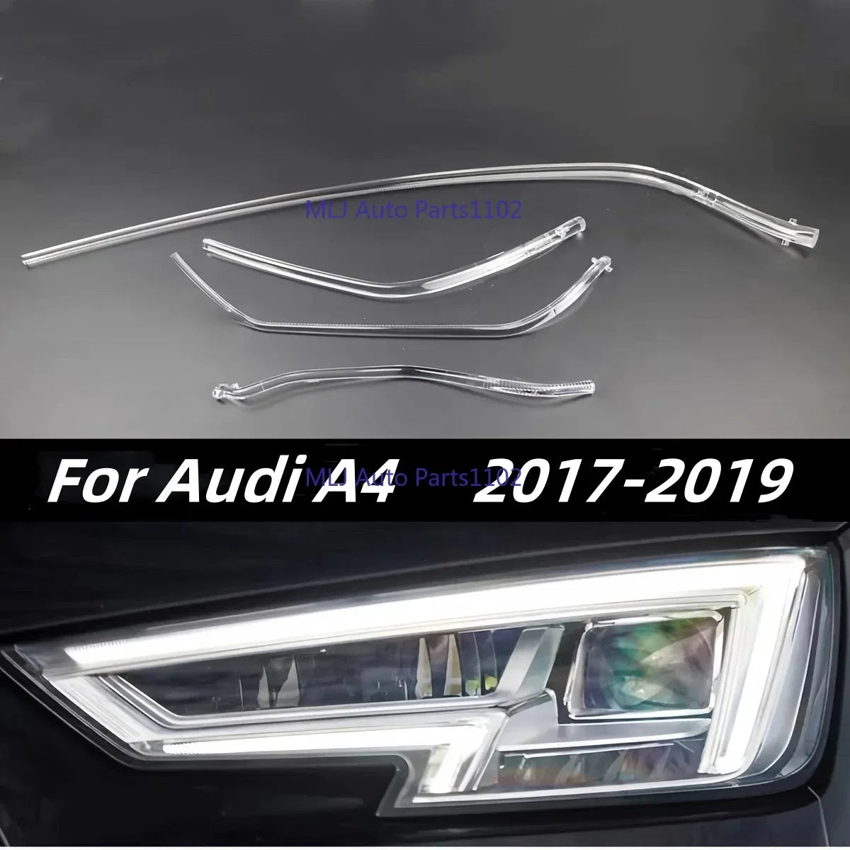 LED headlight daytime running light light guide DRL running light tube strip for Audi A4 A4L B9 S4 2017-2019