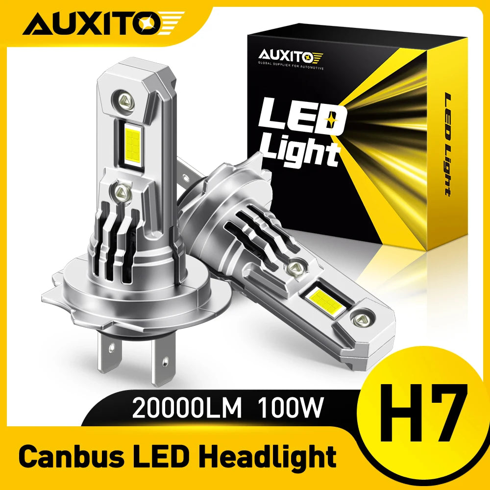 AUXITO 2Pcs Turbo H7 LED Canbus No Error Headlight Bulbs wit