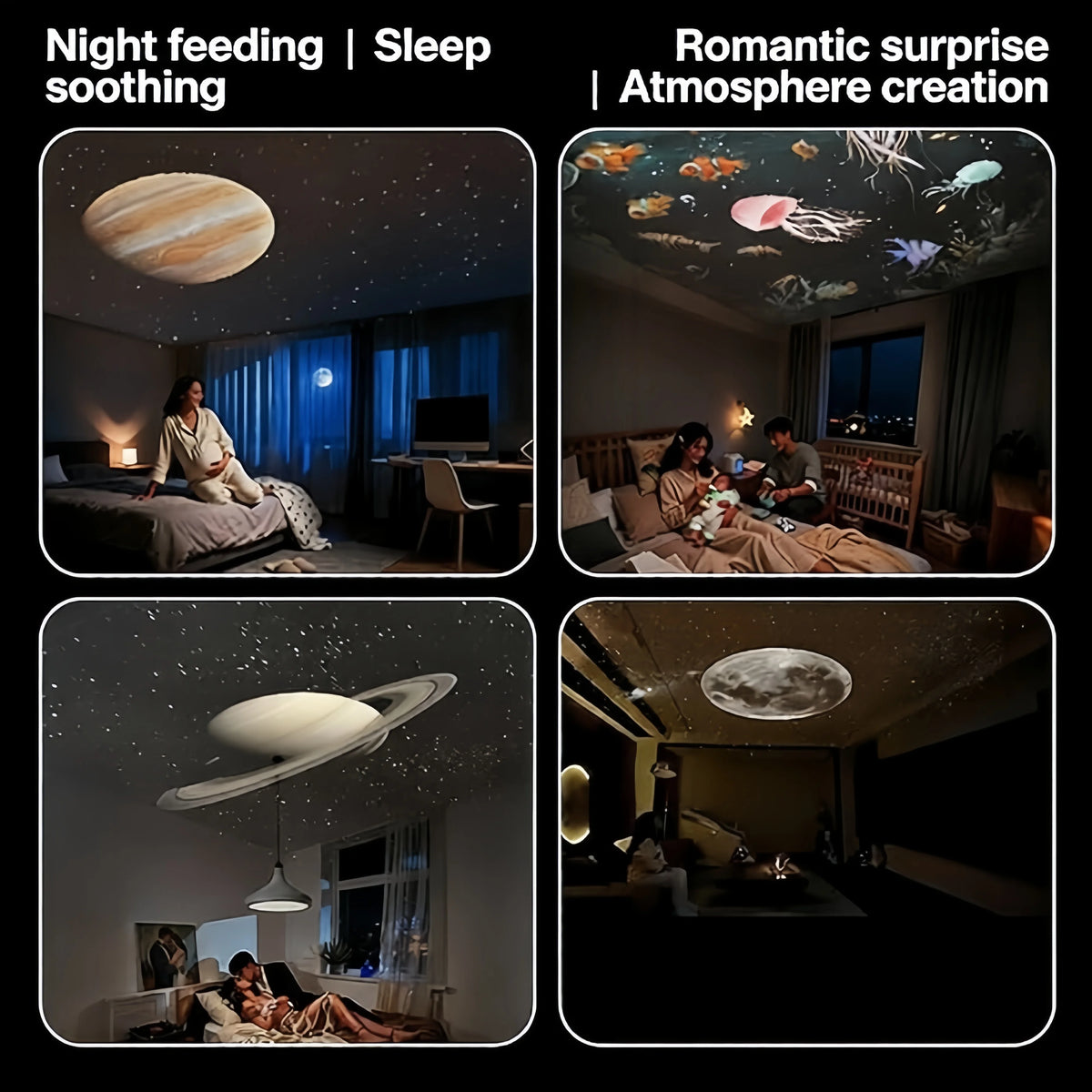 Galaxy Star Projector 2-in-1 Portable Lamp with 12 Slides 36