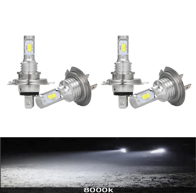4PCS H7 LED H4 Headlight KIT Combo Bulbs High Low Beam Super Bright White 6000K 3000K Yellow 12000K Ice Blue