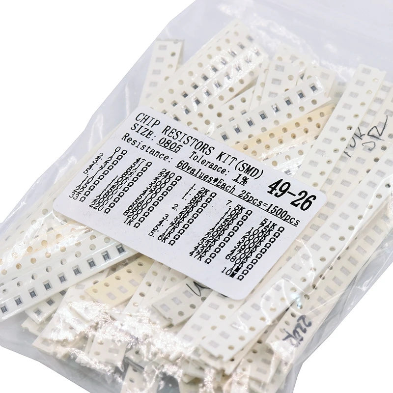 1500PCS/Set Resistors Assorted Set SMD 60 Values X 25Pcs 0R-