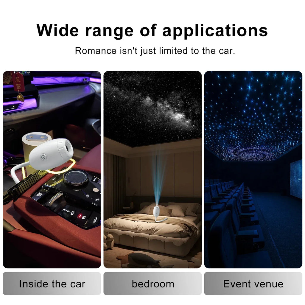 USB Car Atmosphere Projector Starry Galaxy Lamp for Bedroom 
