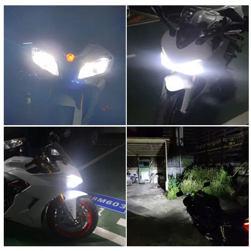 2PCS Motorcycle H7 LED Headlight Bulbs 9600lm 6000k For Yama