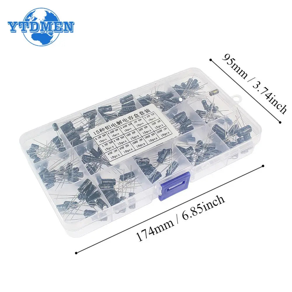 200PCS 10V 16V 25V 50V Aluminum Electrolytic Capacitor Assor