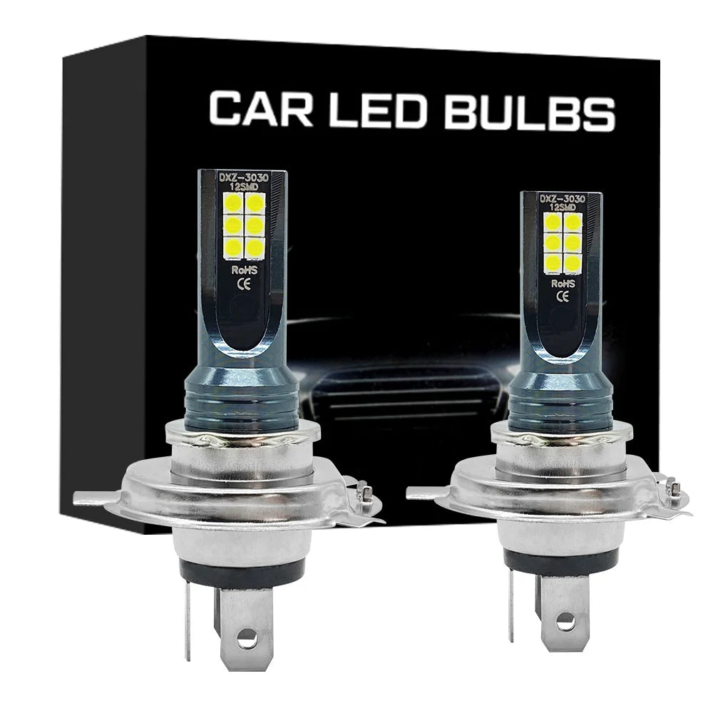 2Pcs LED H4 H7 Car Headlight Super Bright H16JP H8 H9 H11 90
