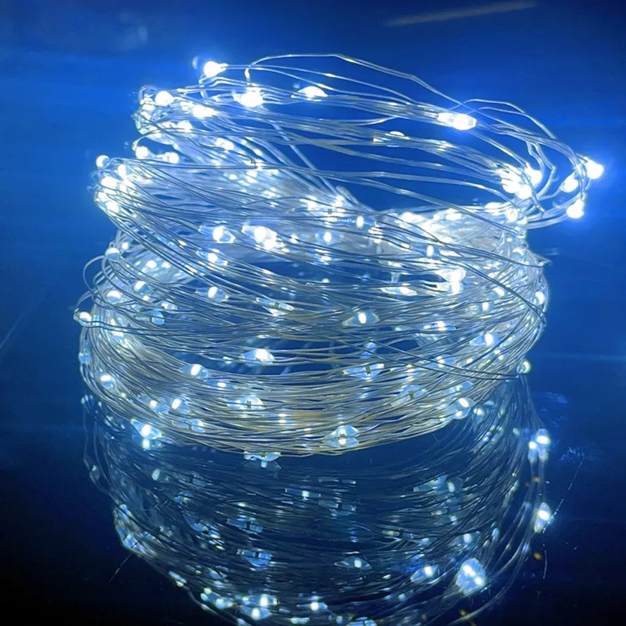 20x LED String Light Copper Silver Wire Garland Light Waterproof Fairy Lights For Christmas Wedding Party Decor With battery