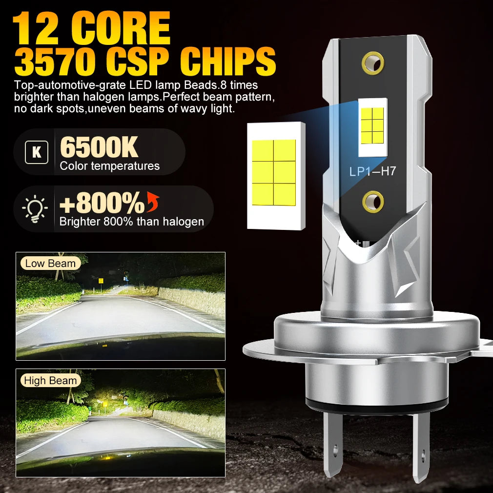 XSTORM H7 LED Bulb Headlight Kit Mini Wireless 50W 20000LM 6