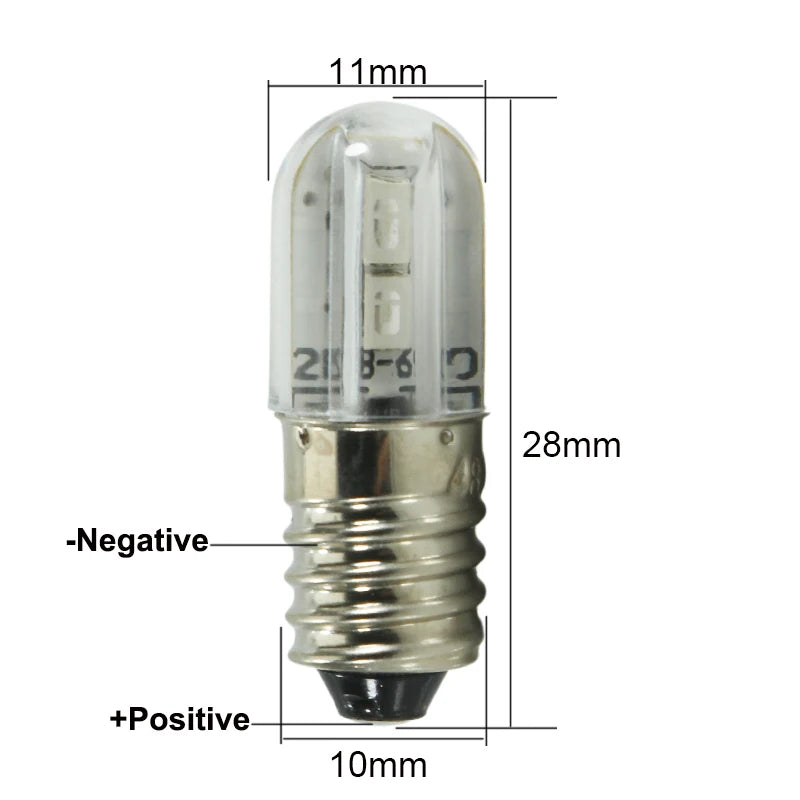 4pcs Lampen E10 Led Interior Bulb 6v 12v 24v 220v Mini Color