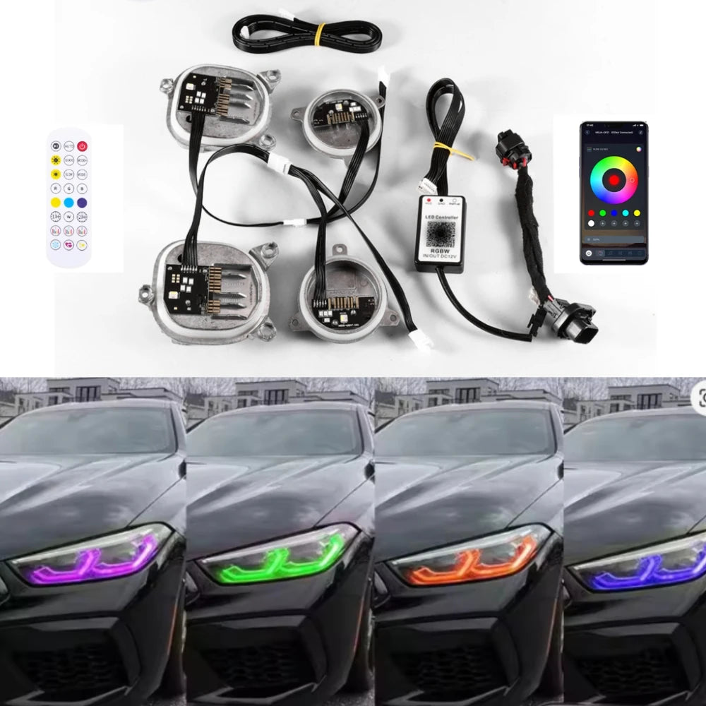 Angel Eye for BMW 8 Series G14 G15 F91 F92 F93 Multicolor RGB DRL M8 G16 CSL LED RGBW Daytime Running Lights