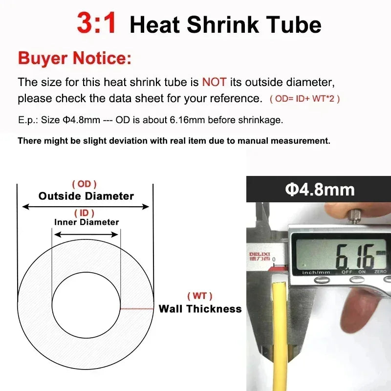 3Meters 3 1 Heat Shrink Tube With Glue Colorful 1.6-50mm Dua