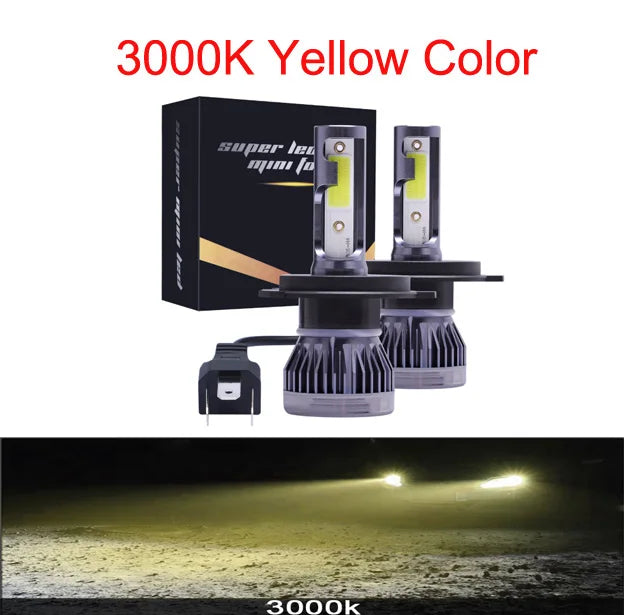 2Pcs LED H4 Car Headlight Bulbs H1 H7 H8 H9 H11 Headlamps Kit 9005 HB3 9006 HB4 Auto Driving Running Led Lamp 6000K 12000K