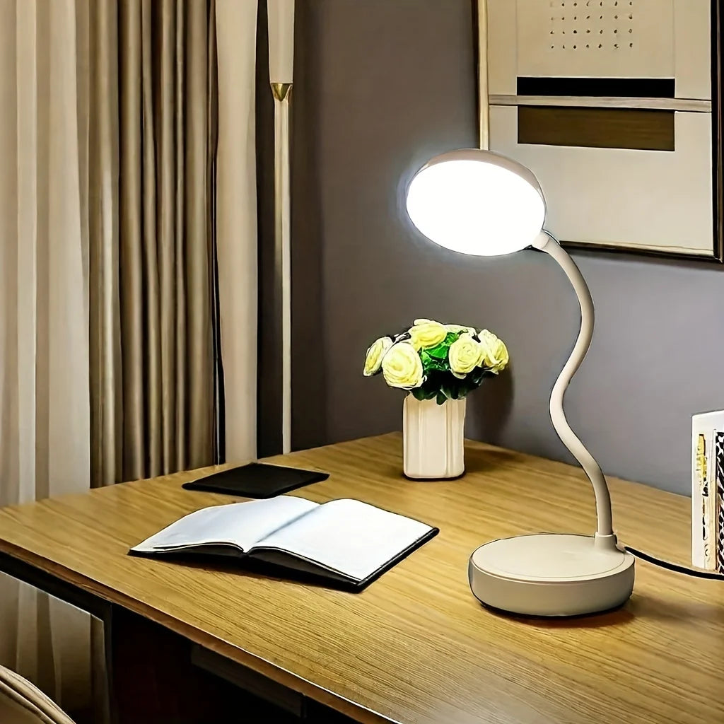 LED Desk Lamp With USB Charging Port Flexible LED White Ligh