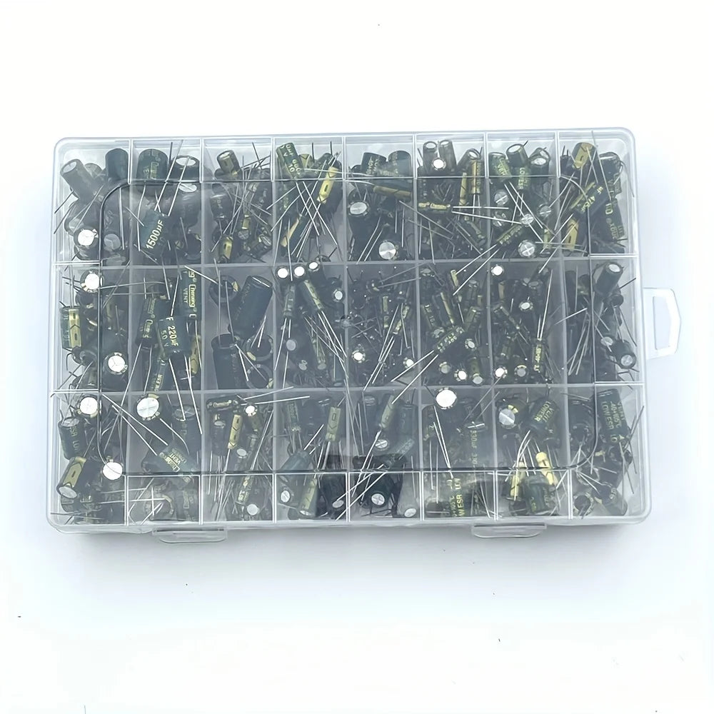 625Pcs 24Values Aluminum Electrolytic Capacitor Kit 10V-100V
