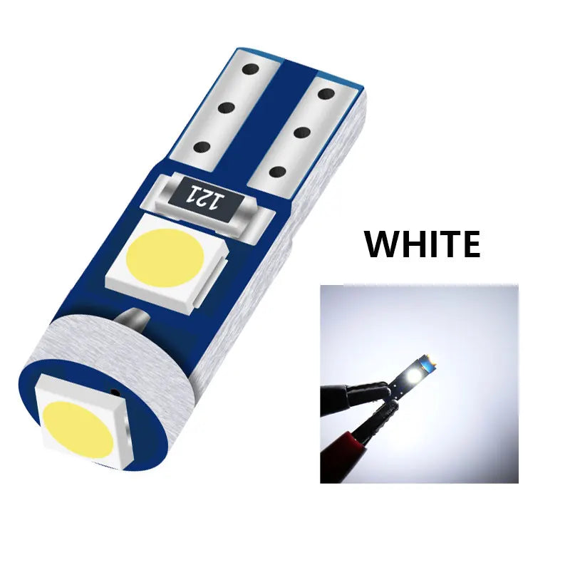 10Pcs T5 Led Bulb Canbus W3W 74 286 W1.2W Super Bright Car Interior Lights Auto Dashboard Lamp Warning Indicator Instrument 12V