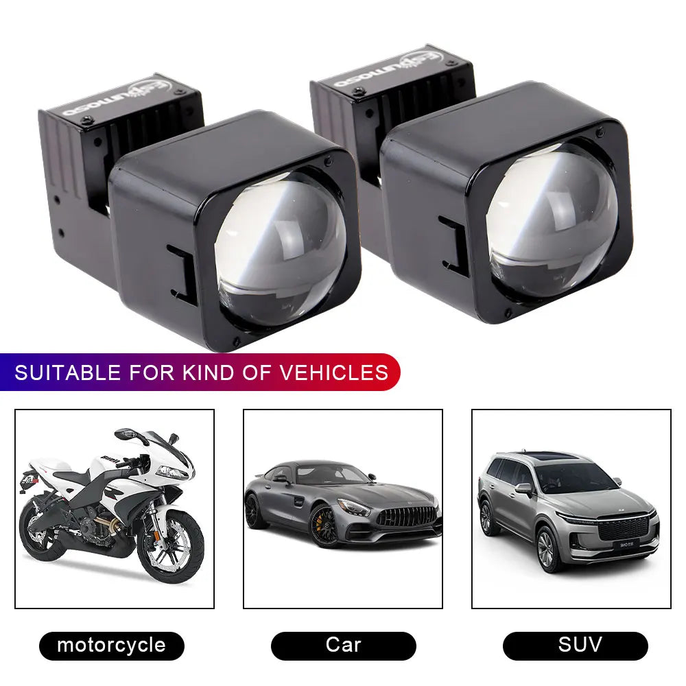 LED High Beam Projector 1.5 inch Matrix LED Lens 10000LM Bi-