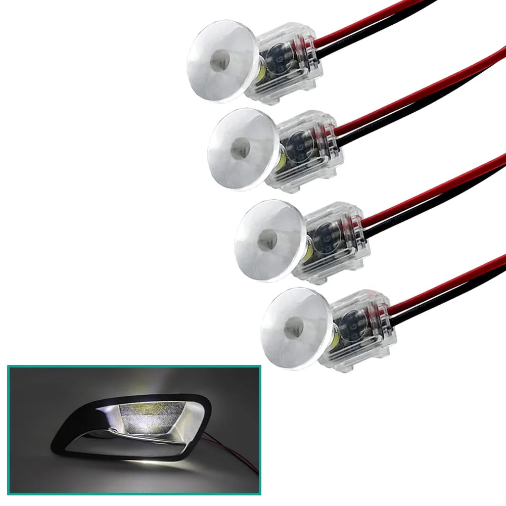 4PCS Car Door Bowl LED Light Red Green Blue White Yellow Ice Blue Pink Concealed Installation Interior Handle Light Accessories