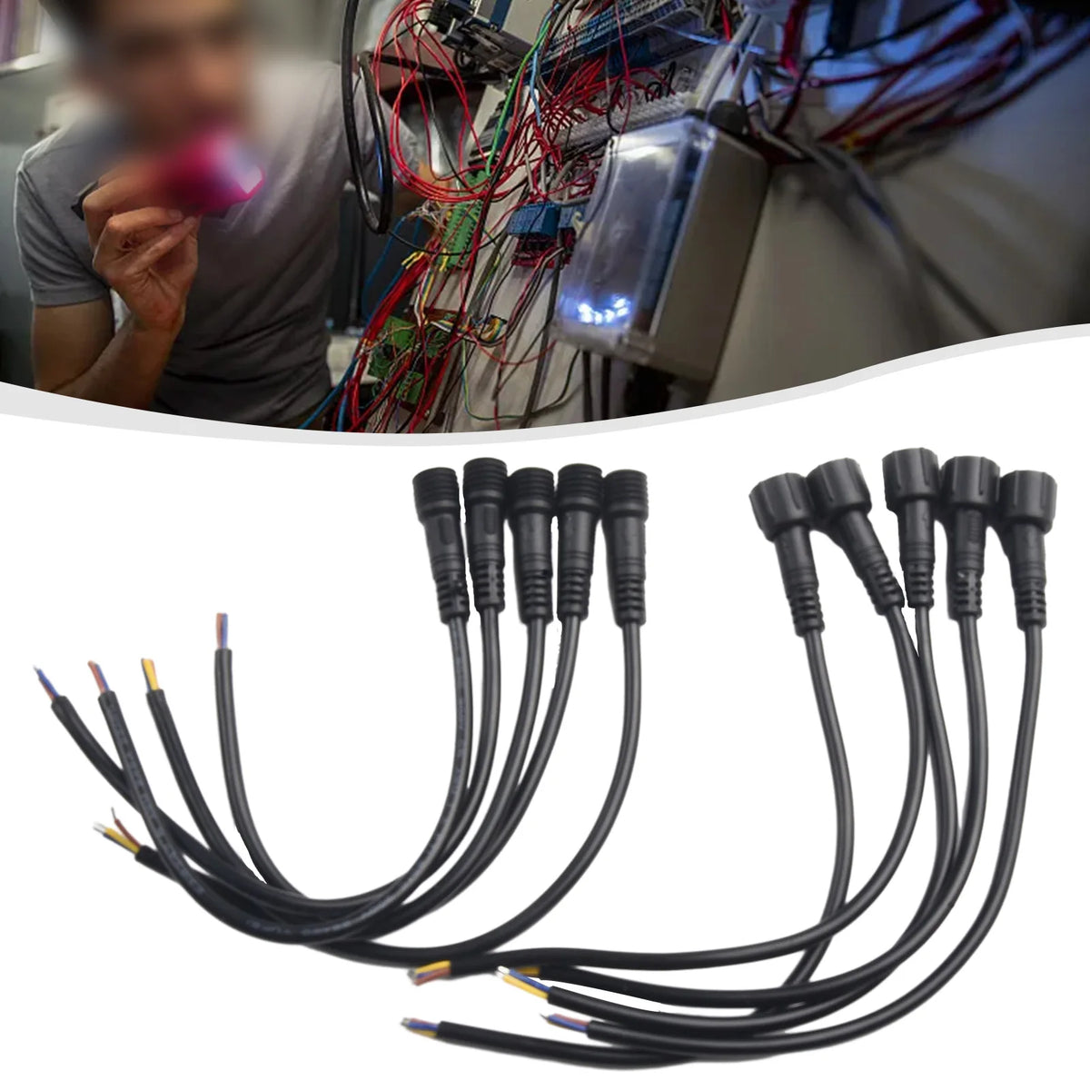 5 Pairs IP65 Waterproof 2/3-Pin 22AWG Wire LED Male And Fema