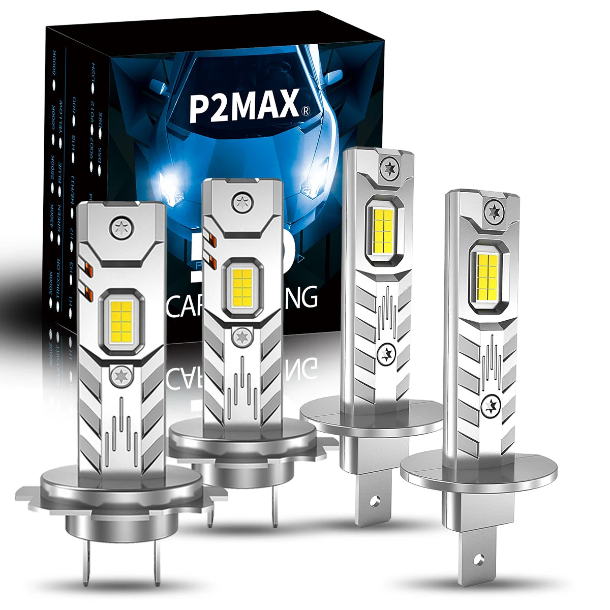 4PCS H7 H1 LED Headlight High/Low Beam Light Bulbs Set 6000K