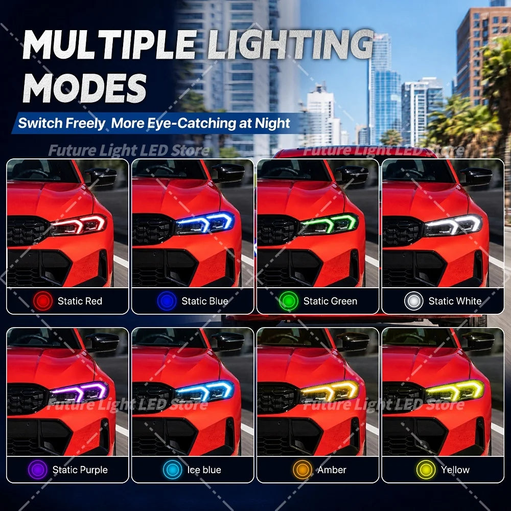 DRL Boards Angel Eyes APP Control Multicolor Daytime Running Lights Module RGBW for BMW G28 G21 G20