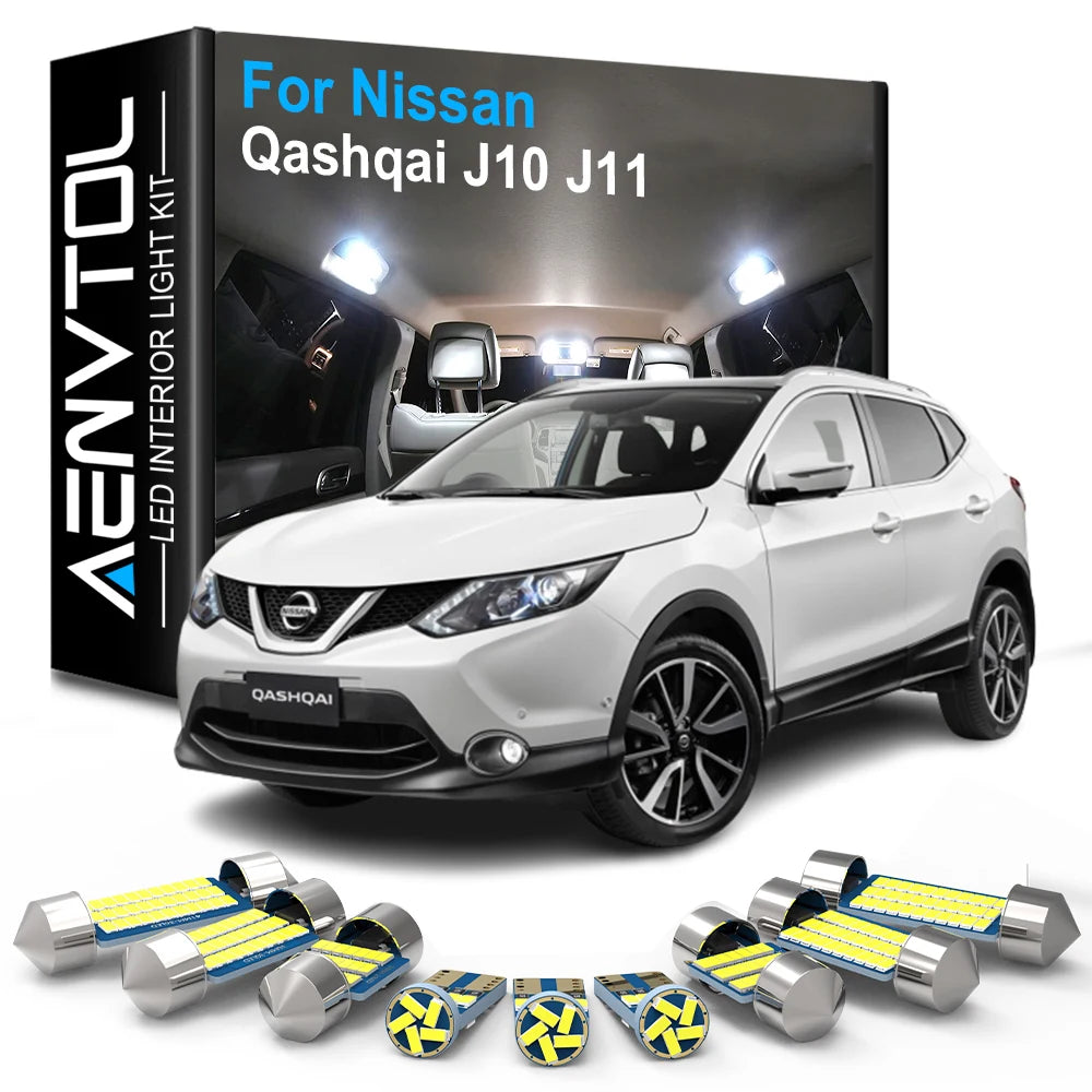Car Interior LED Lights Canbus For Nissan Qashqai J10 J11 20