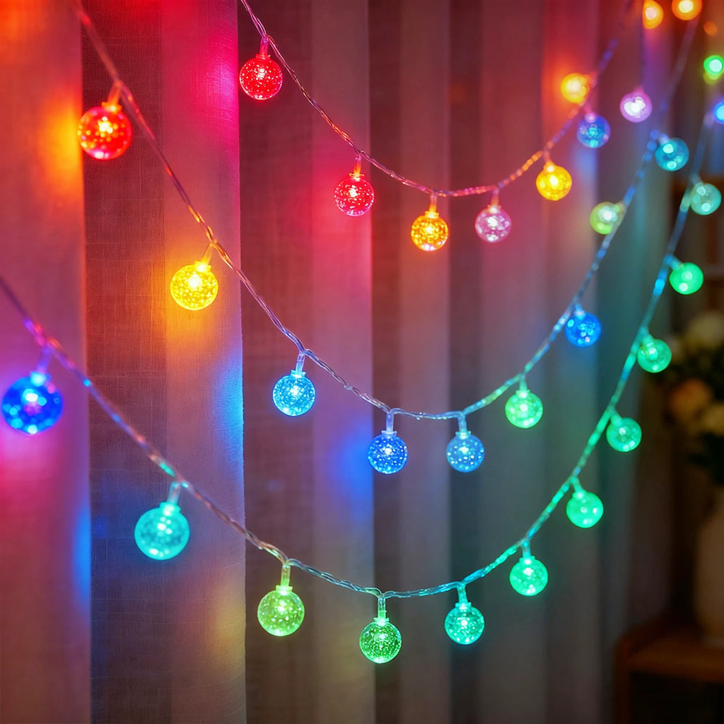 USB/Battery Powered String Lights 10/20/40/80 LEDs Crystal Globe Balls Waterproof Fairy Garland For Outdoor Garden Xmas Wedding