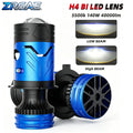 2Pcs H4 Bi Mini LED Projector Lens Car Bulb Headlight Turbo 