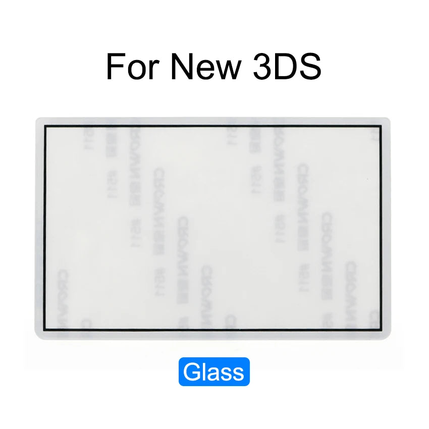 YuXi Plastic & Glass Upper Screen Lens Cover For New 3DS Top LCD Screen Protector Panel Top Surface W/ Adhesive