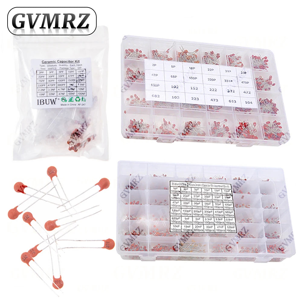 300PCS 960PCS 3600PCS Ceramic Capacitors Kit Electronic Comp
