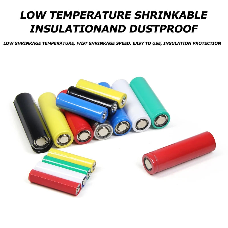 20/50/100pcs 18650 PVC Heat Shrink Wrap Pre-cut Insulated Wr