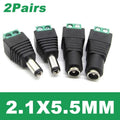 4pcs Male Female Jack Socket Barrel 2.1mm 5.5mm DC Plug Adapter 2.5mm 12V DC Power Connector Plug