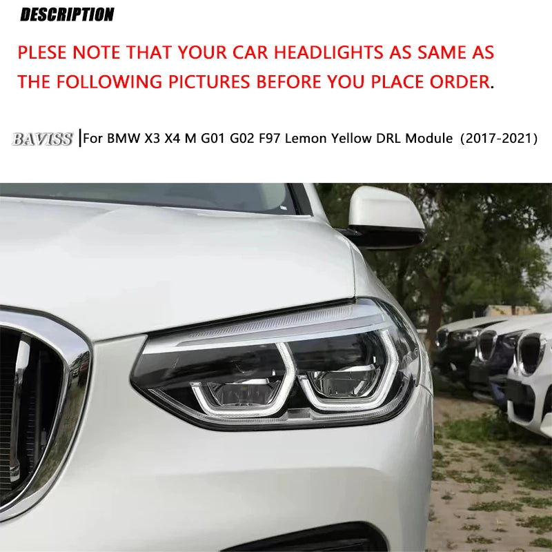 DRL LED Modules For BMW G01 X3 G02 X4 F97 X3M F98 X4M CSL Daytime Running Lights Adaptive LED Angel Eyes for