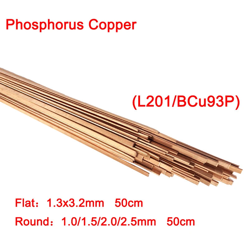 1.0/2.0mm 50cm Phosphorus Copper Electrode Welding Rod Brass