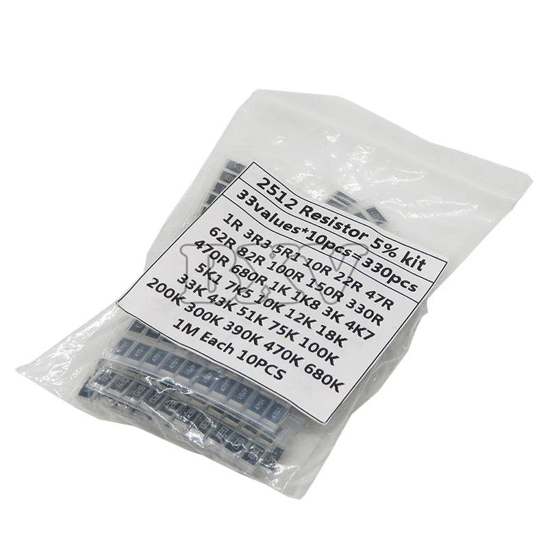 330PCS 1 Ohm-1M Ohm Electronic Resistors 5% 2512 SMD Resisto