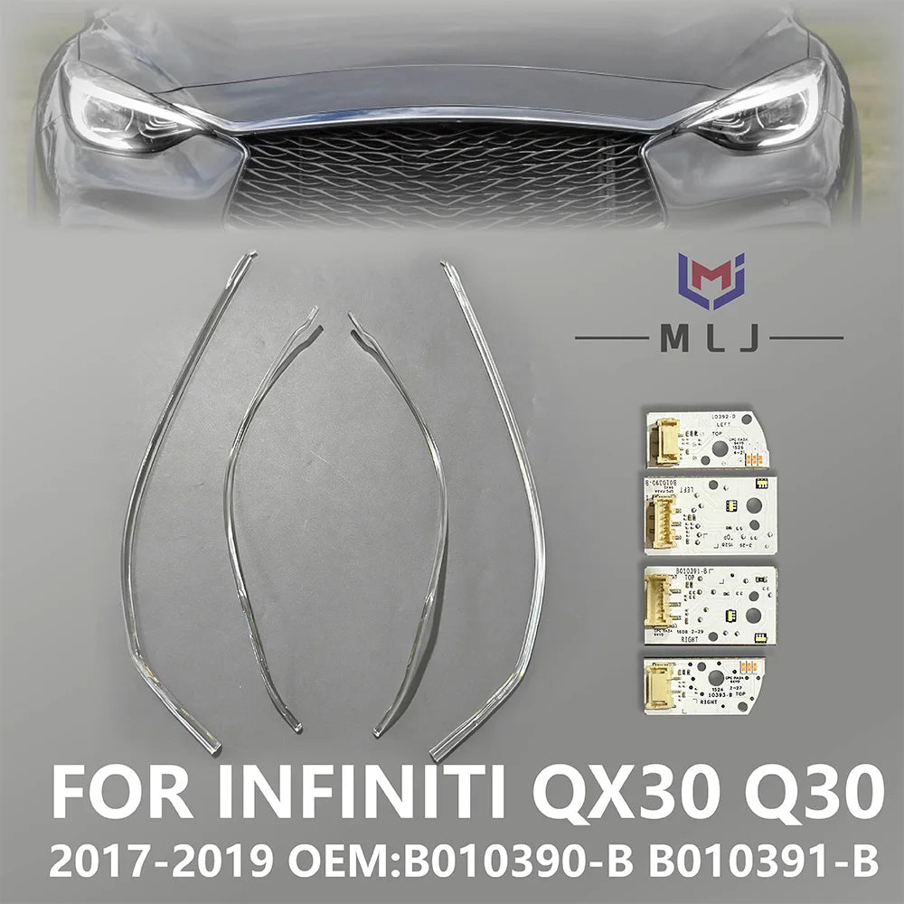 Angel Eye LED DRL Light Source Chip Board Light Guide Strip Tube For Infiniti Q30 QX30 2017-2019 Headlight