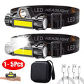 1-5PCS Rechargeable COB LED Headlamp Strong Magnetic Powerfu