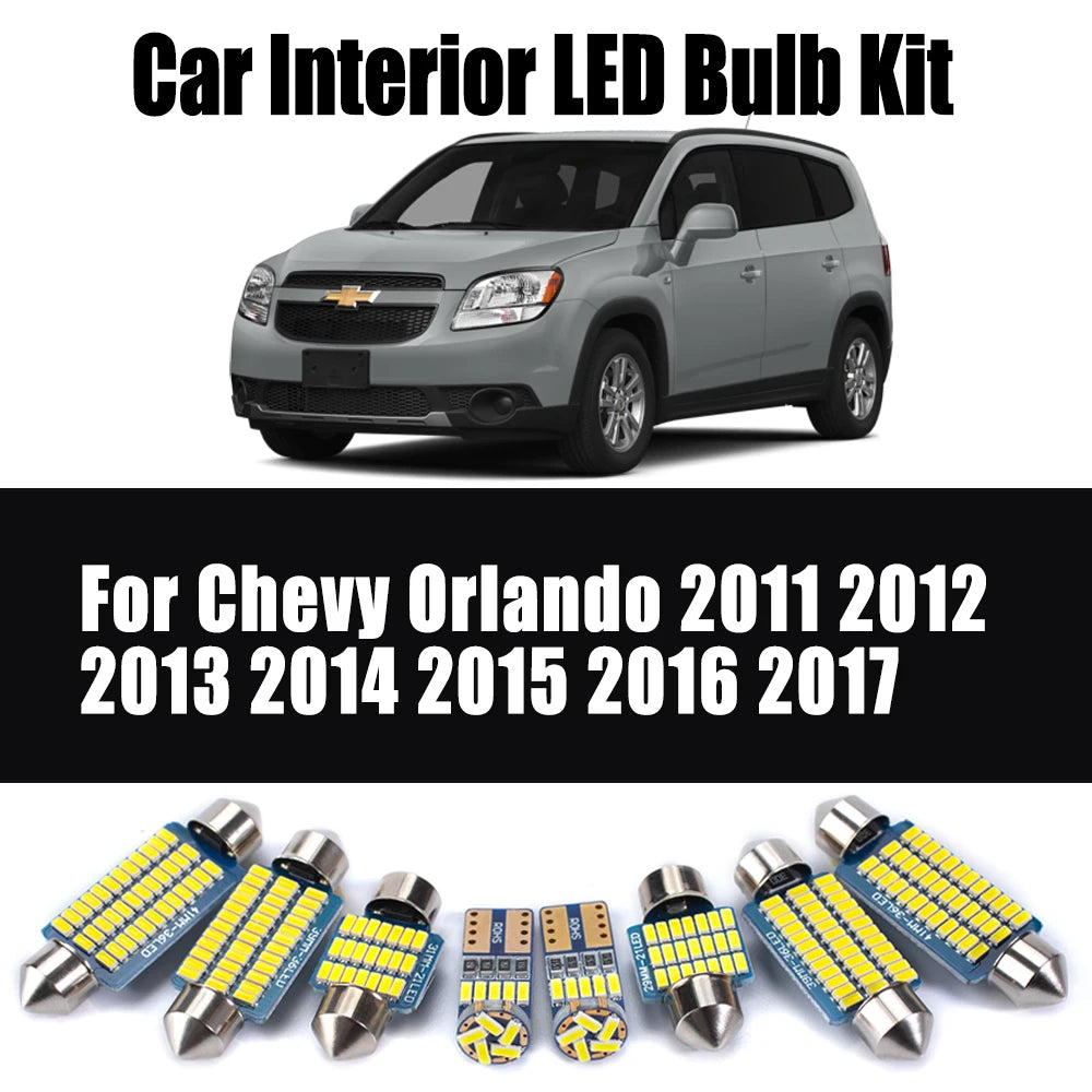 13Pcs LED Interior Dome Trunk Light Kit Canbus For Chevrolet