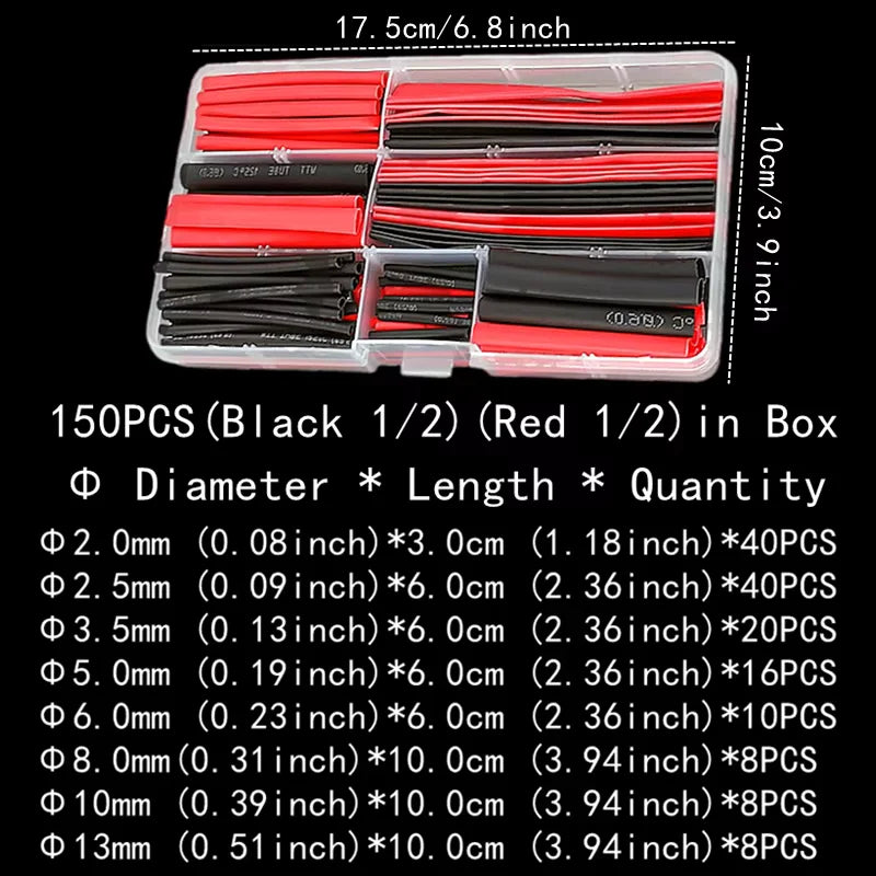 2 1 Heat Shrink Tubing 127-850 PCS Insulated Polyolefin Sheathed Electronic DIY Kit Electrical Connection Tubing Cable Sleeves