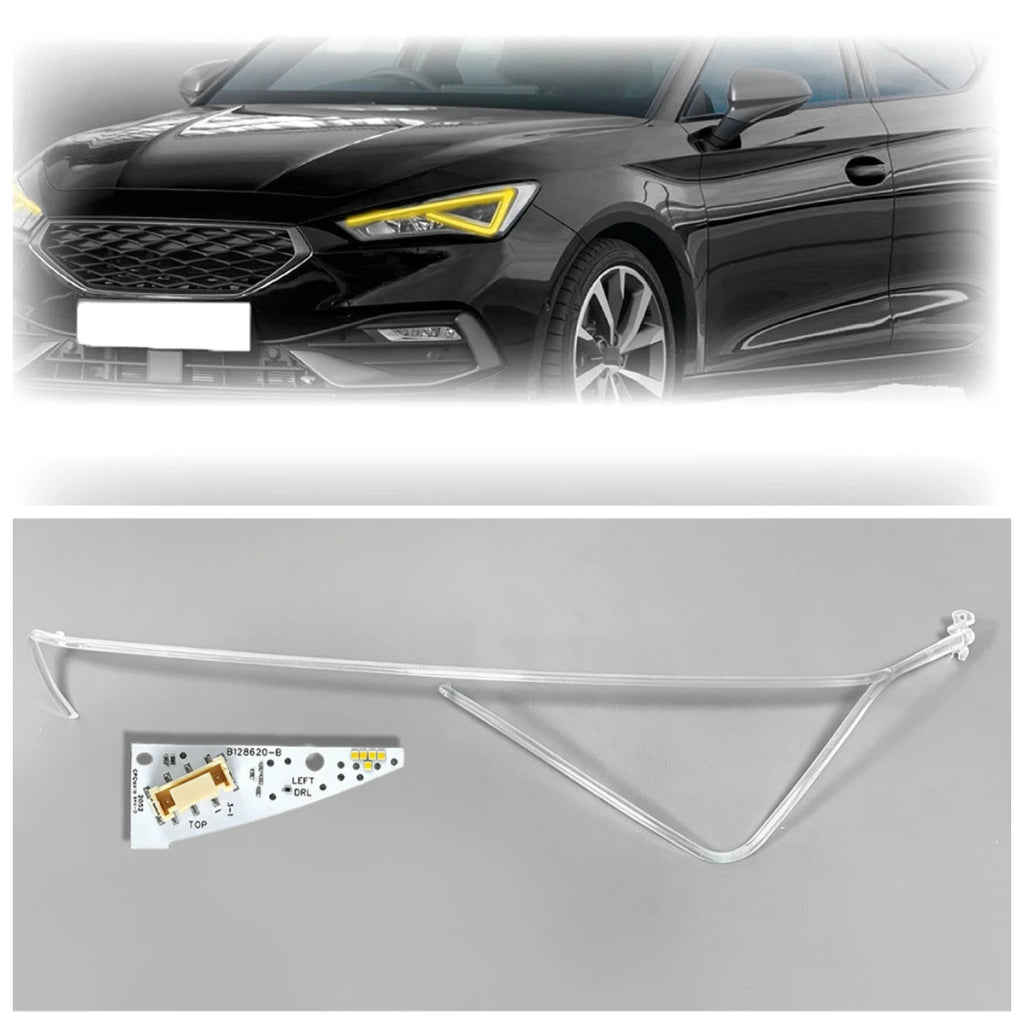 Angel Eye LED DRL Light Guide Strip Tube PCB Chip Board Daytime Running Light For SEAT Leon 2021-2023