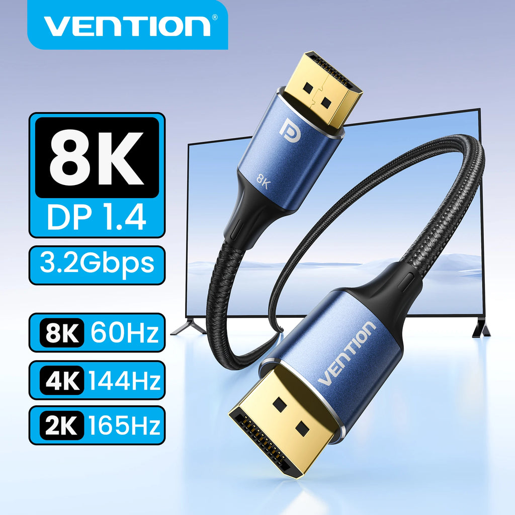 Vention 8K DisplayPort 1.4 Cable for TV 4K144Hz 32.4Gbps HDR