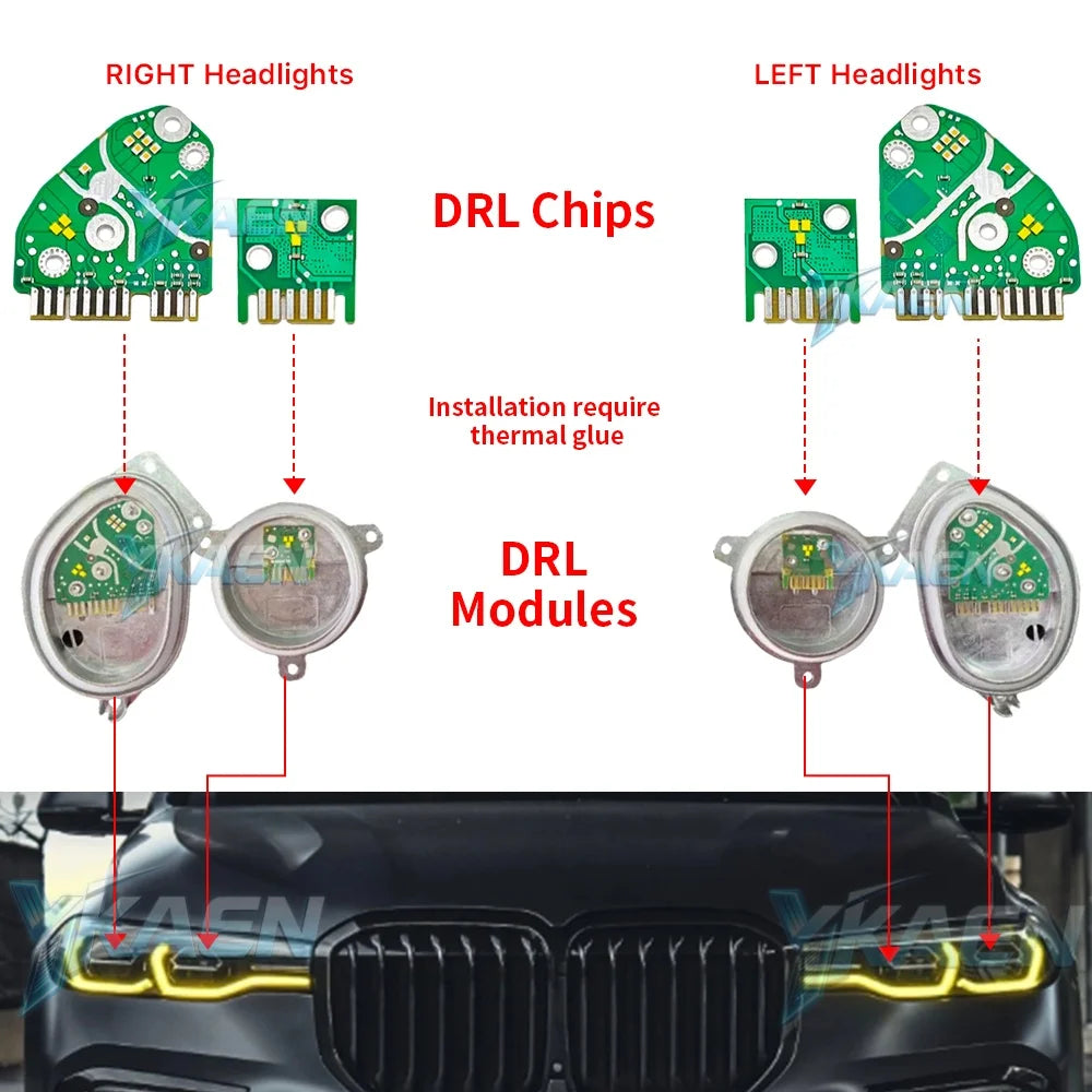 DRL Boards For BMW X7 G07 2019-2021 Laser Headlight Daytime Running Light Chips Angel Eyes Blue Red White for