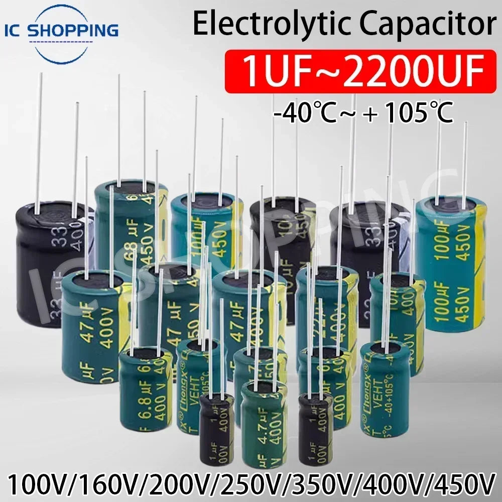 100V 160V 200V 250V 400V 450V Aluminum Electrolytic Capacito