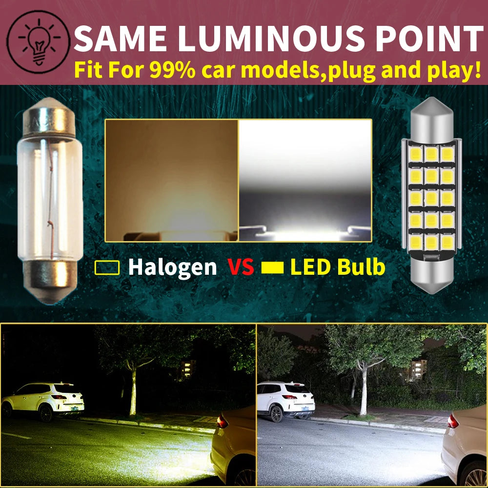 2pcs C5W C10W Led Bulb Festoon 31MM 36MM 39MM 41MM 42MM 6411