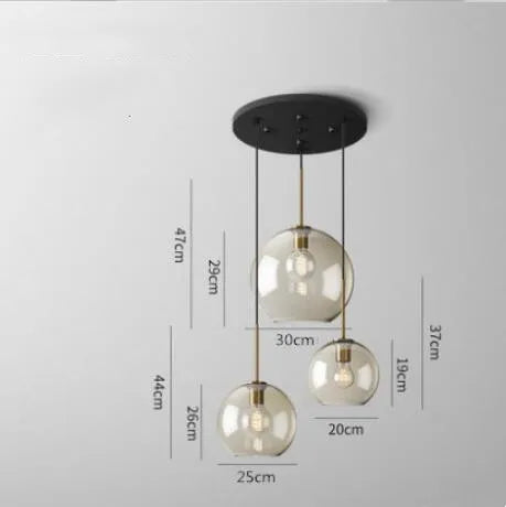 Nordic LED High quality glass pendant light Gold coloured head Various shapes of glassBedroom Living Room Restaurant Corridor