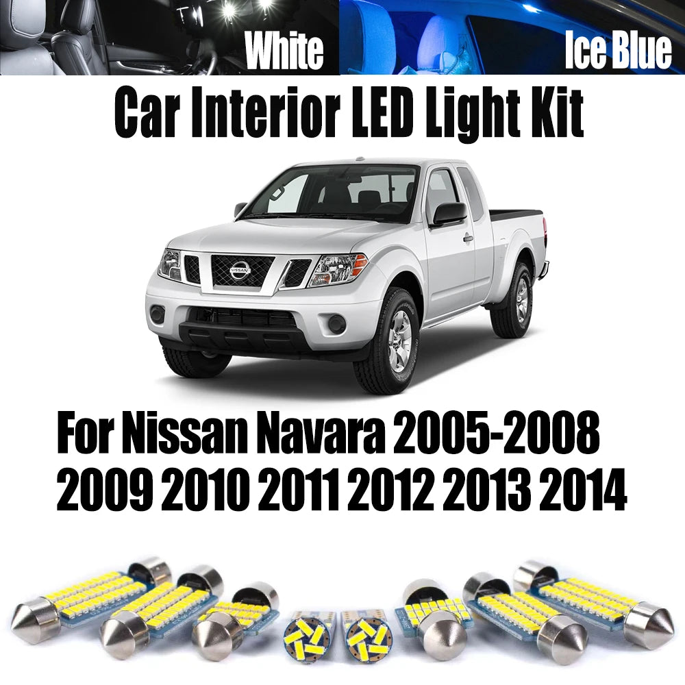 9-Piece LED Interior Light Kit for Nissan 2005-2011 - Canbus Error-Free Interior Bulbs